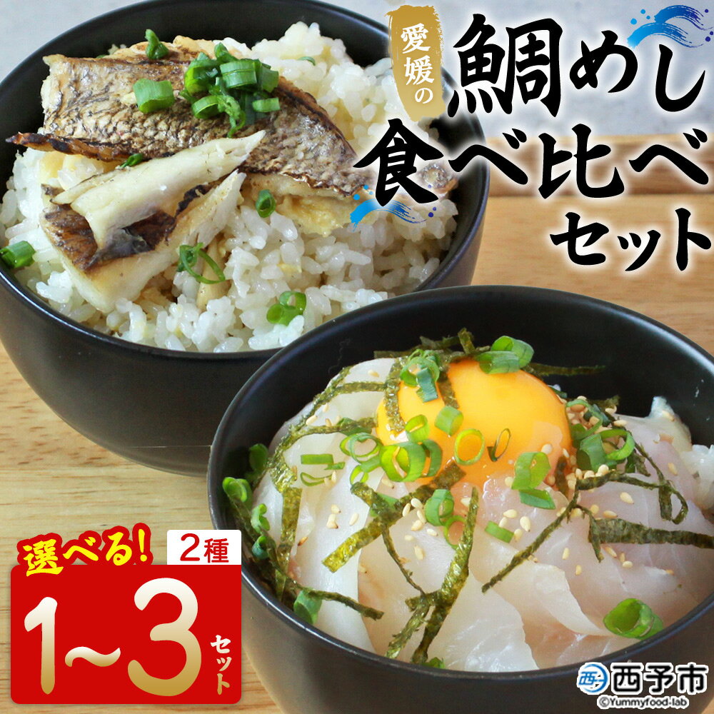 【ふるさと納税】＜愛媛の鯛めし食べ比べセット（1/2/3セット）＞ 愛媛の鯛めし 鯛 真鯛 まだい マダイ 天然真鯛 2種 宇和島風 松山風 郷土料理 丼 ごはん 魚介 海の幸 海鮮 炊き込みご飯 詰合せ YNコーポレーション 愛媛県 西予市【冷凍】『1か月以内に順次出荷予定』