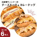 【ふるさと納税】自家製ウィンナーのチーズドッグ&カレーチーズドッグ　各3本　合計6本(食品添加物不使用) ウィンナー チーズ ホットドッグ カレー 自家培養酵母 無添加 ブーランジェリーファヴール パンセット