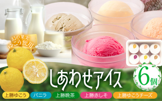 しあわせアイス 5種 セット 計6個 彩食品グループ 《30日以内に出荷予定(土日祝除く)》アイス アイスクリーム ご当地 スイーツ ご当地 アイス 特産品 柑橘 柚香 晩茶 お取り寄せ カップ ジェラート 徳島県 上勝町(F)