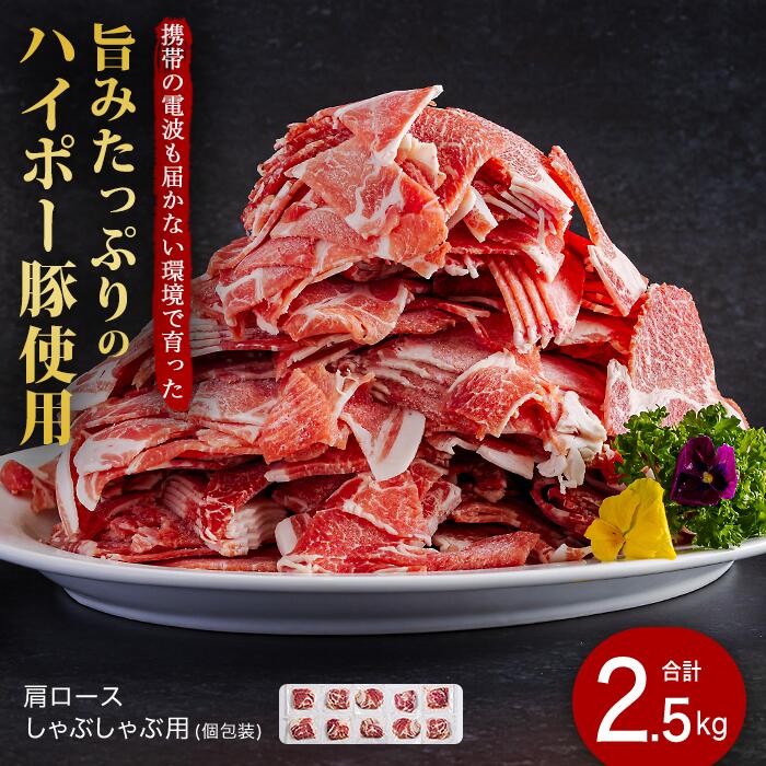 【ふるさと納税】豚肉 肩ロース しゃぶしゃぶ 250g×10パック 小分けセット | 携帯の電波も届かない環境で育った旨みたっぷりのハイポー豚 豚 肉 お肉 ※配送不可:離島