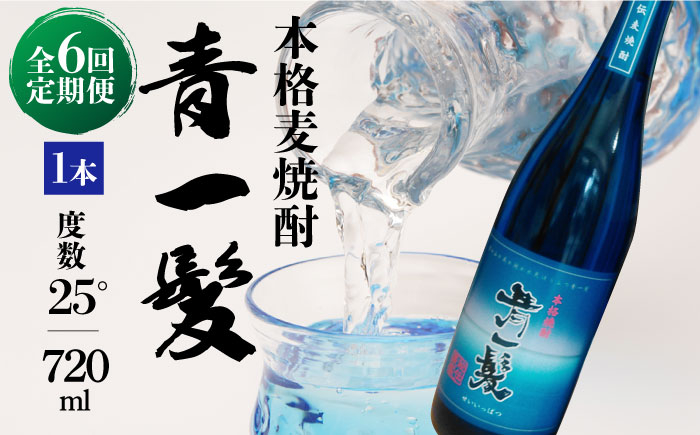 
            【6回定期便】本格 麦焼酎 青一髪 25° 720ml×1本 化粧箱入  / 麦焼酎 むぎじょうちゅう 焼酎 麦 しょうちゅう むぎ 酒 お酒 さけ ギフト プレゼント 贈り物 / 南島原市 / 久保酒造場 [SAY009]
          