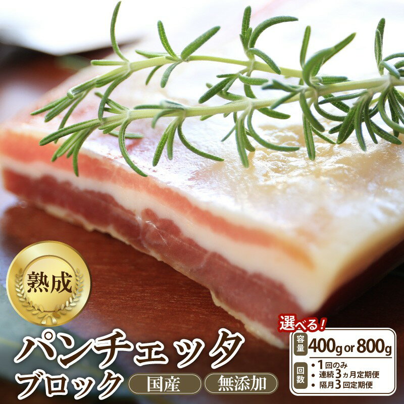 【ふるさと納税】パンチェッタブロック（豚バラ肉の塩漬け）　約200g×2袋