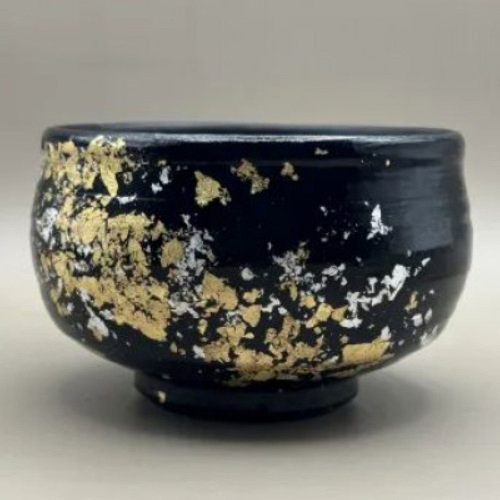 抹茶碗 漆黒（金箔）［NF124］CU90054