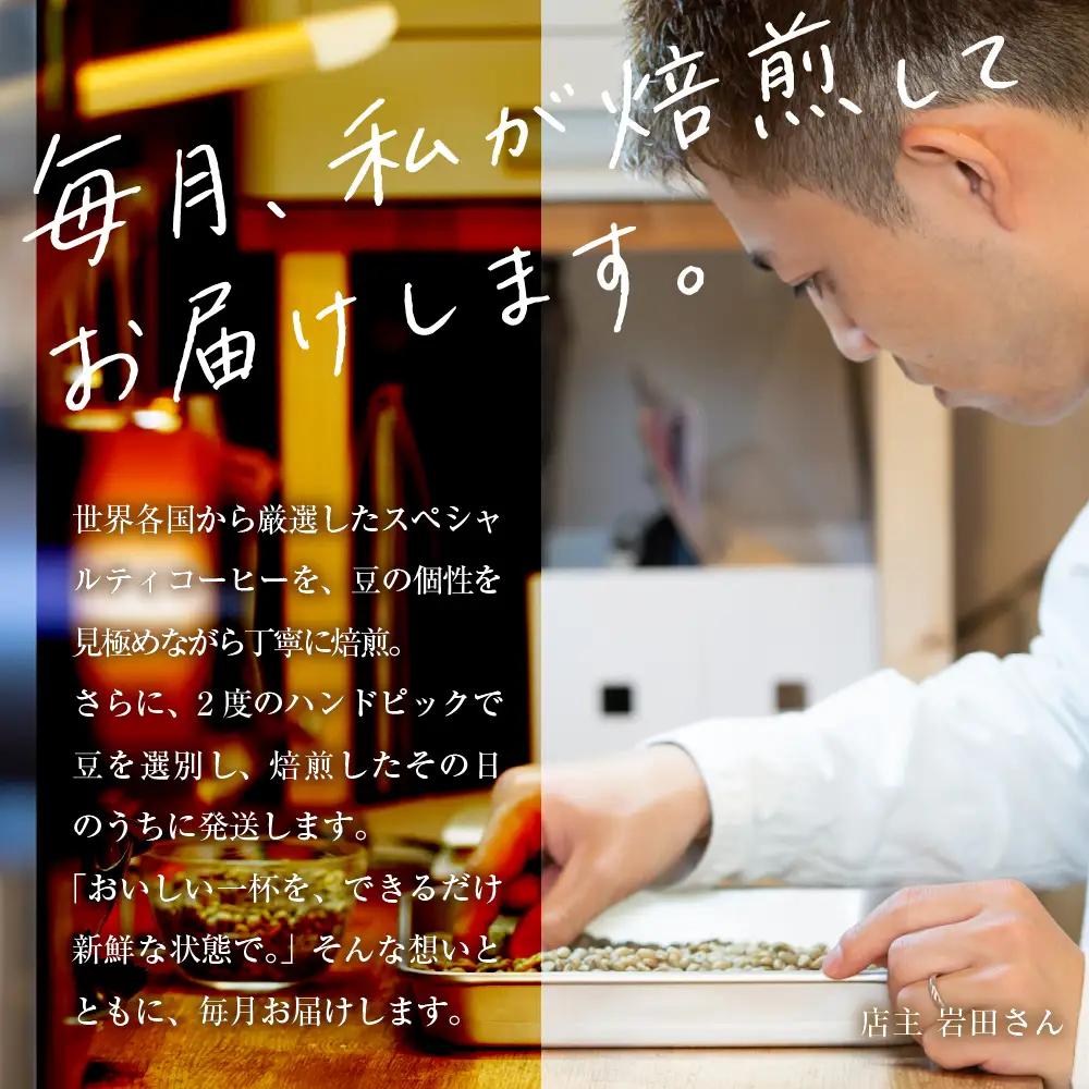 【コーヒー豆定期便12か月】『焙煎幸房“そら”』世界を旅するコーヒー　苦いのは苦手、深煎り抜きコース・粉　200g×2種類