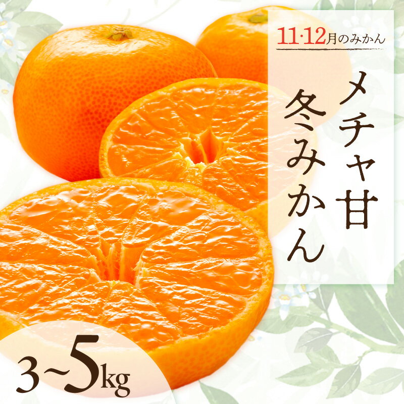 【ふるさと納税】11・12月の御浜柑橘 メチャ甘冬みかん 3～5kg【御浜町でとれたメチャ甘冬みかんをお届け！】
