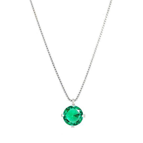 【京セラ】クレサンベール〈エメラルド〉ネックレス【一粒/0.4CT/プラチナ/5月/WPDE2840】
