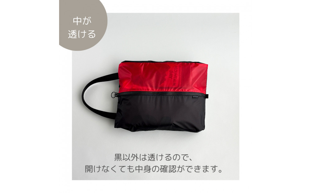 【Sサイズ・赤】ガバッと開く！撥水ナイロン上履き袋　シューズケース　着替え入れ