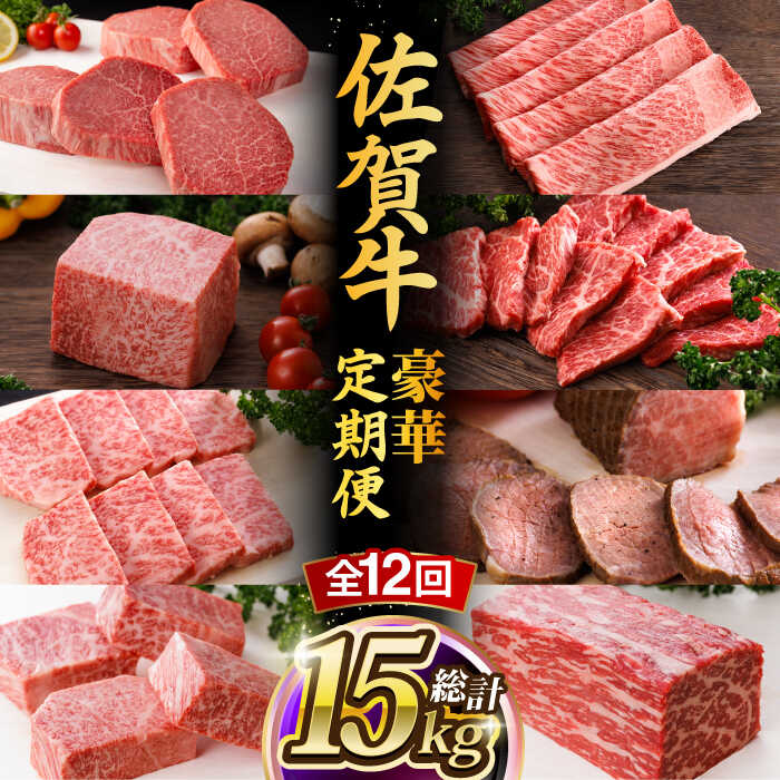 【ふるさと納税】【全12回】 A5ランク 佐賀牛 最上級 プレミアム 定期便 約4-6人前 総計15.4kg 100万 最高級 黒毛和牛 牛肉 武雄市 焼肉どすこい [UCC003]