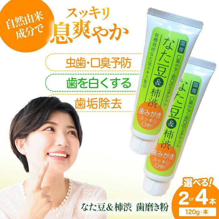 【ふるさと納税】なた豆＆柿渋 歯磨き粉 120g×2本セット ハミガキ粉 歯ブラシ オーラルケア 口腔ケア 歯周病予防 | 人気 おすすめ ランキング 大洲市/サンユー商店[AGCS001] 10000 10000円 以下 10000円 以上