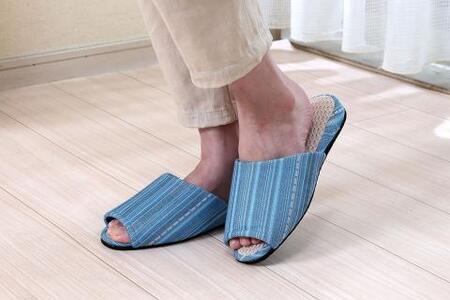 【素足で履きたくなるさわやかさ】三河木綿スリッパ_Lサイズ【G0241】