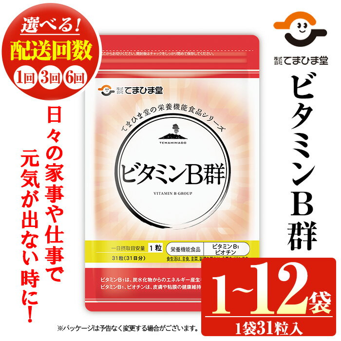 【ふるさと納税】ビタミンB群(1袋31粒入/1袋・6袋・2袋×3回・2袋×6回) 鹿児島 日置市 ニンニク 健康食品 栄養 元気 有精卵 サプリ サプリメント 栄養バランス 食生活 安心安全 ビタミン 定期便 頒布会 5000円 以下 【てまひま堂】