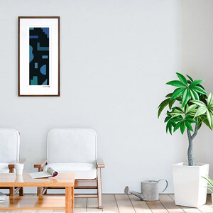 【絵画】 和紙アート 「静かな記憶１」 額装サイズ 300mmx600mm 阿波紙 【 ピエゾグラフ 和紙 額入り 額縁付 アート インテリア 現代版画 絵画 版画 贈り物 贈答 プレゼント ギフト 