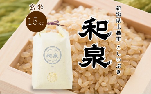 先行予約 玄米 令和8年 新潟県 上越産 こしいぶき 15kg （5kg×3袋） 和泉 ワイズファーム 上越市  米 ギフト 喜ばれる