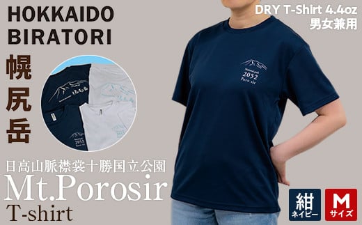 【日本百名山】幌尻岳記念Tシャツ 選べるサイズ S M L XL 選べる色 紺 白（紺 Mサイズ） 【 ふるさと納税 人気おすすめ ランキング Tシャツ シャツ 幌尻岳 山 記念Tシャツ 記念 日本百名山 お土産 ギフト 北海道 平取町 送料無料 】 BRTJ022