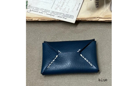 【封筒】letter（レター）ブルー 封筒型 カードケース 革