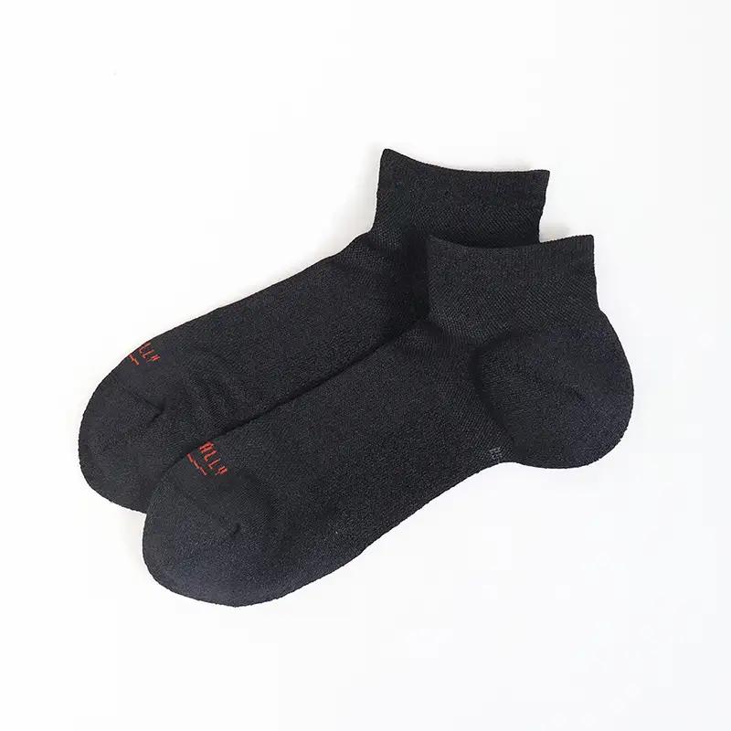 PESCALLY　和紙薄手パイルスニーカー丈ソックス （25-27cm） ブラック FAD-2215