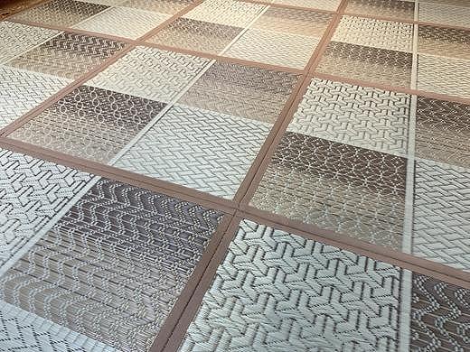 国産い草ラグ スベリ止め付き DX式部 ベージュ 200×200