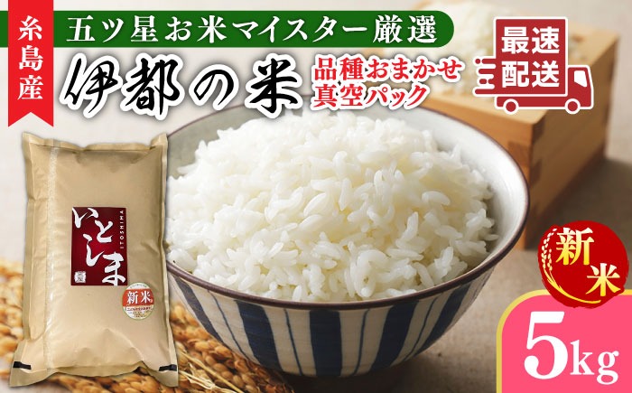 【令和7年産新米】【長期保存可能】 五ツ星お米マイスターが厳選 品種おまかせ 白米 5kg 糸島市 / 納富米穀店[ARL005] 米 お米 ご飯 白米 九州 5キロ 真空パック 長期保存 五つ星お米マイスター