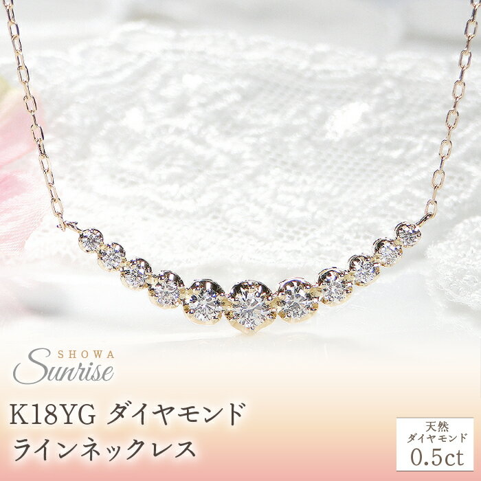 【ふるさと納税】 【0.5ct】K18イエローゴールド　ダイヤモンド　ラインネックレス SPD1463-18Y SWAV058