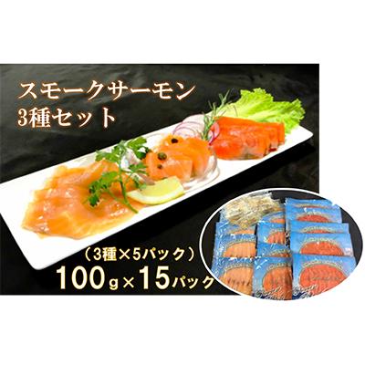 ふるさと納税 寝屋川市 スモークサーモン3種セット(15パック入り)
