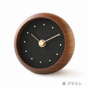 はなもっこ 置時計 【黒　ブラウン】