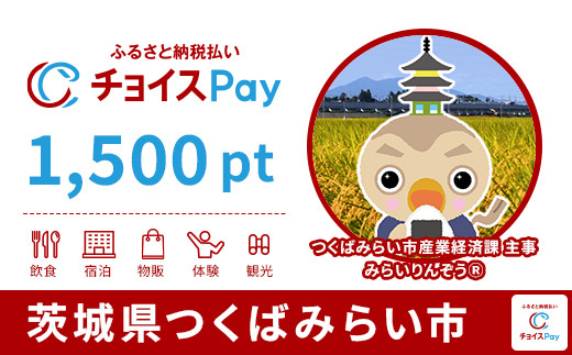 
            つくばみらい市チョイスPay 1,500pt【会員限定のお礼の品】
          
