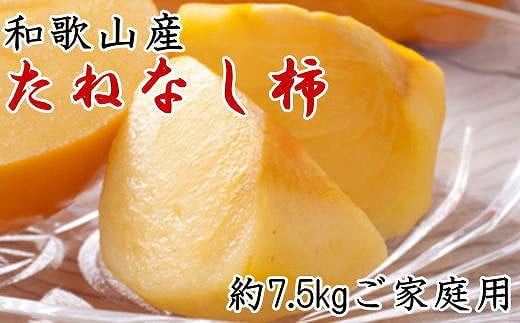 
            【秋の味覚】和歌山産たねなし柿ご家庭用約7.5kg★2025年9月中旬から11月上旬頃順次発送【TM11】
          