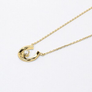 ホースシュー 馬蹄 ダイヤモンド ネックレス k18 18金 18k イエローゴールド製 dpnmcf1d