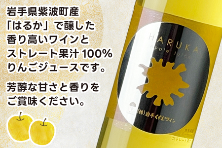 はるか りんごジュース・りんごワイン セット【ジュース 果汁100％ ストレートジュース フルーツジュース ワイン 岩手県 紫波町産 りんご】 (EX003)