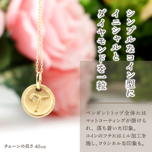【K18】イニシャルペンダントネックレス イニシャル：Y