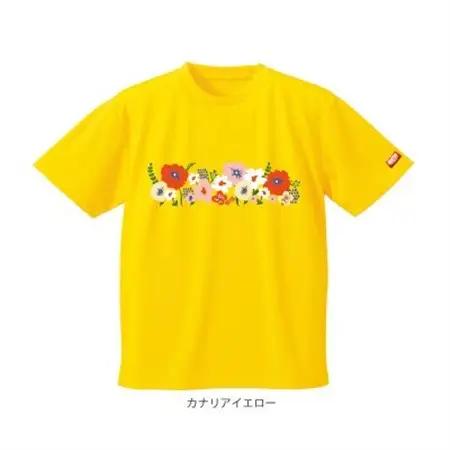 JTTA公認　卓球ユニフォーム【男女兼用(ドライ):Sサイズ】フラワー2　カナリアイエロー【1673820】