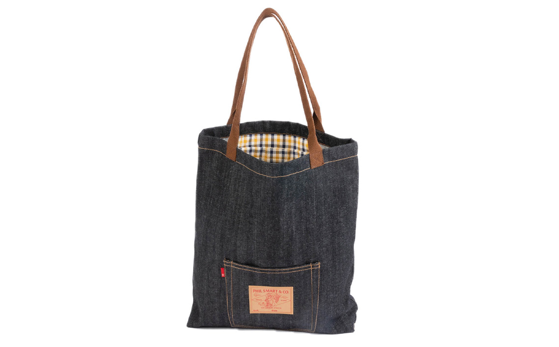 No.027 デニムトートバック（幅38cm×高さ42.5cm×厚さ6.5cm）