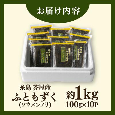 ふるさと納税 糸島市 糸島産ふともずく(ソウメンノリ)100g×10P　糸島漁業協同組合芥屋支所 [AHR002] |  | 03