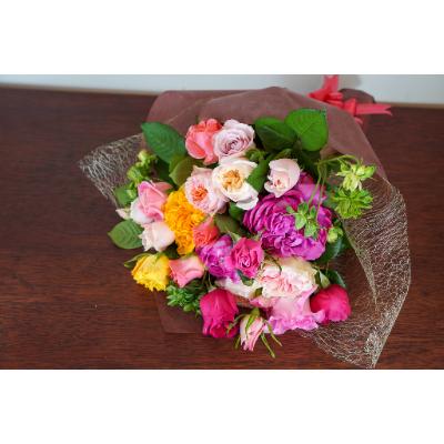 ふるさと納税 中野市 長野県中野市「バラのまち」の花束 (バラの花:25〜30本 ラッピングあり)