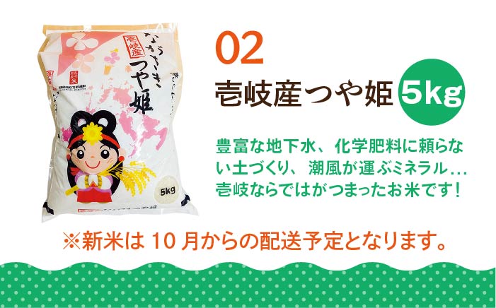 【全6回定期便】壱岐産米（つや姫）5kg・旬の野菜 5品 [JBO048] 米 お米 つや姫 野菜 やさい 旬 セット 詰め合わせ 72000 72000円