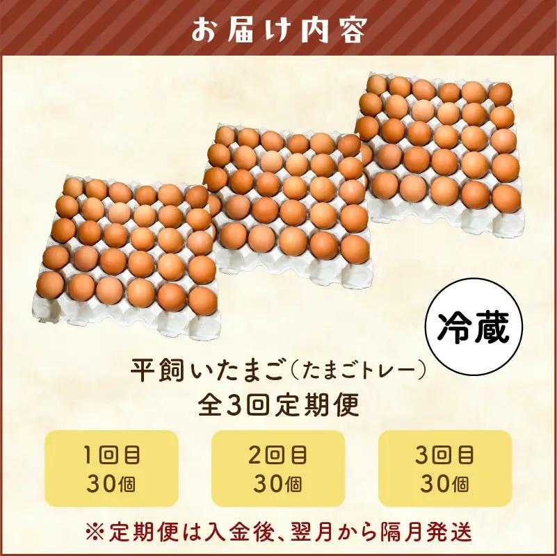 【 全3回 定期便 】 平飼い たまご （ たまごトレー ） T074-T01-02 卵