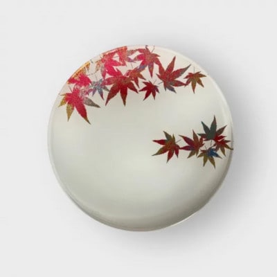 丸小皿　紅葉　純白【1766530】