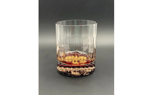 ウィスキーグラス 龍（赤溜）