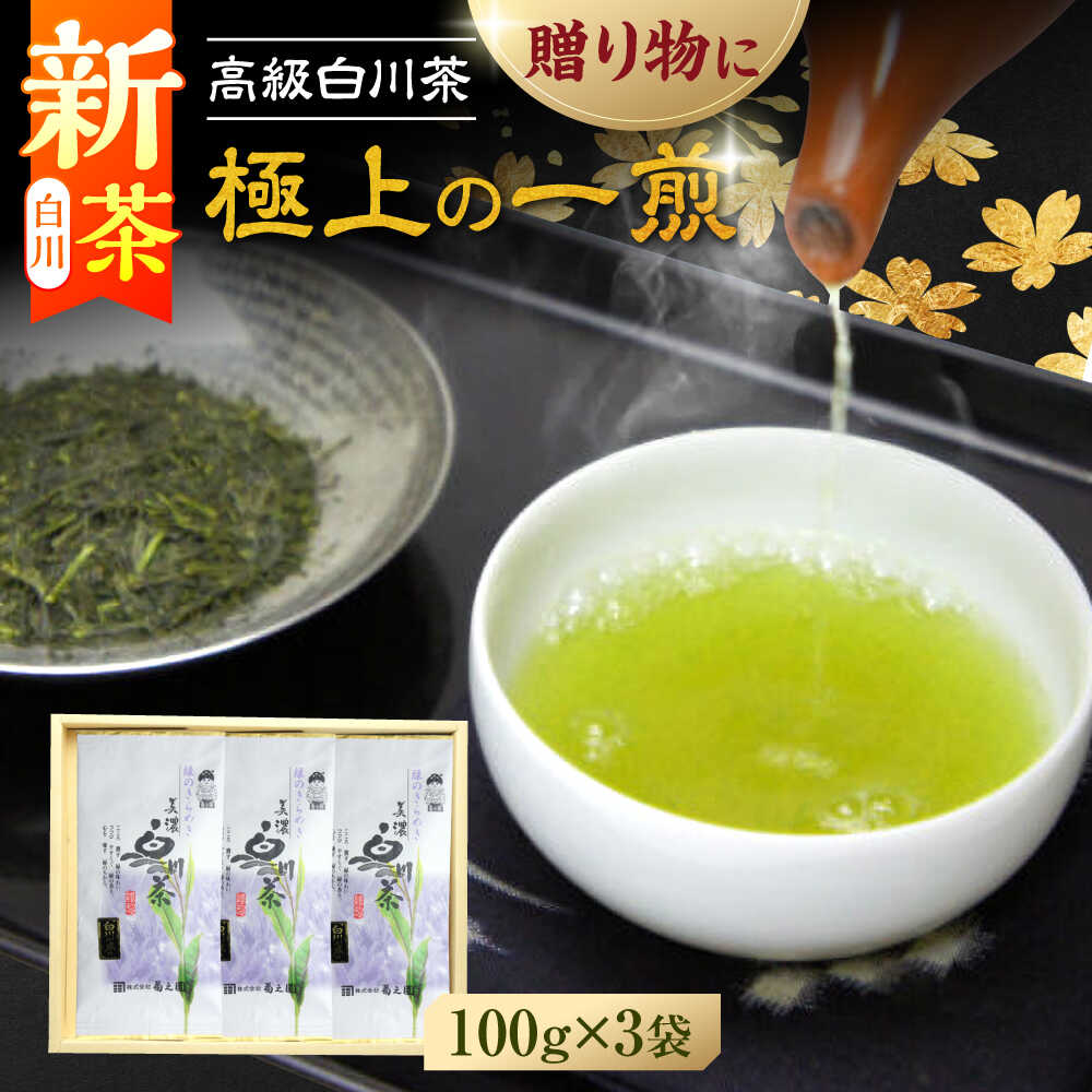 【ふるさと納税】【お中元対象】【2025年産 新茶】本格 高級茶セット 100g×3袋 化粧箱入り 新茶 しんちゃ お茶 煎茶 白川茶 茶葉 ギフト 白川町 / 菊之園[AWAG008]
