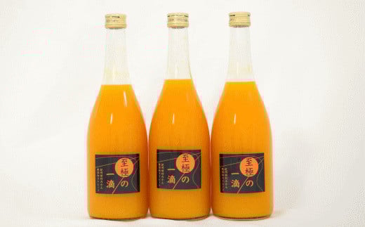 【無添加】田村みかんの新鮮100％ジュース「至極の一滴」720ml×3本入り【tec933A】