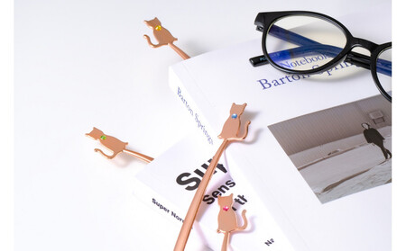【誕生石ブックマーカー】＜7月 ルビー＞ 猫しおり 読書 おしゃれ 敬老の日 父の日 ブックマーク 栞 ねこ ギフト