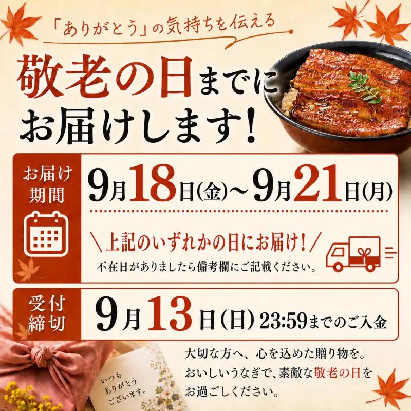 【敬老の日ギフト】《9月18日～9月21日の間にお届け》 国産 うなぎ蒲焼き 4尾