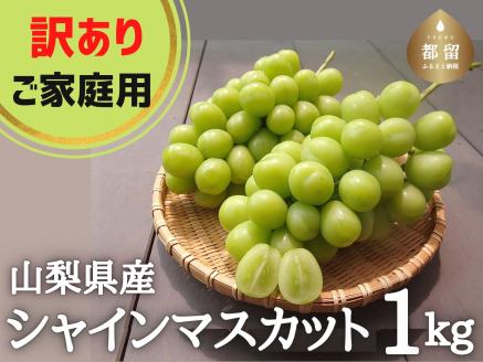 訳あり シャインマスカット １kg ご家庭用 山梨県産【味や品質には問題なし】