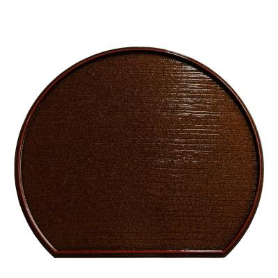 ふるさと納税 海南市 紀州塗り PC 半月盆 煌きシリーズ 【朱縁 尺一 33cm】 お盆