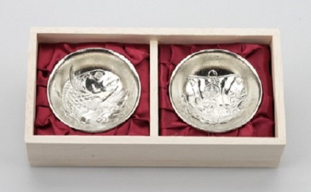 祝の盃（2個セット・錫） 高岡銅器 錫 酒器 おちょこ 杯 贈り物 ギフト プレゼント 民芸品 工芸品 食器 皿  FAD-0036