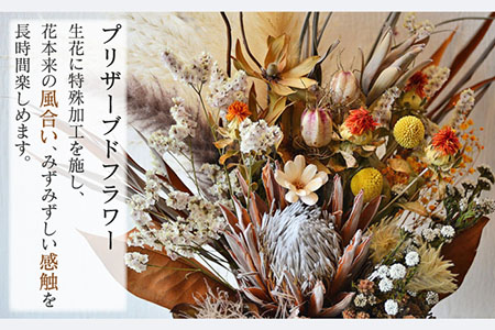 プリザーブドフラワー ビタミンカラーのプロテアスワッグ /はなぜん [UDC002] 花 インテリア