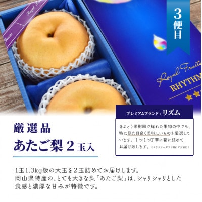 【発送月固定定期便】桃、ぶどう、梨の最上級品を旬にお届けする3回便!(岡山県産)全3回【配送不可地域：離島】