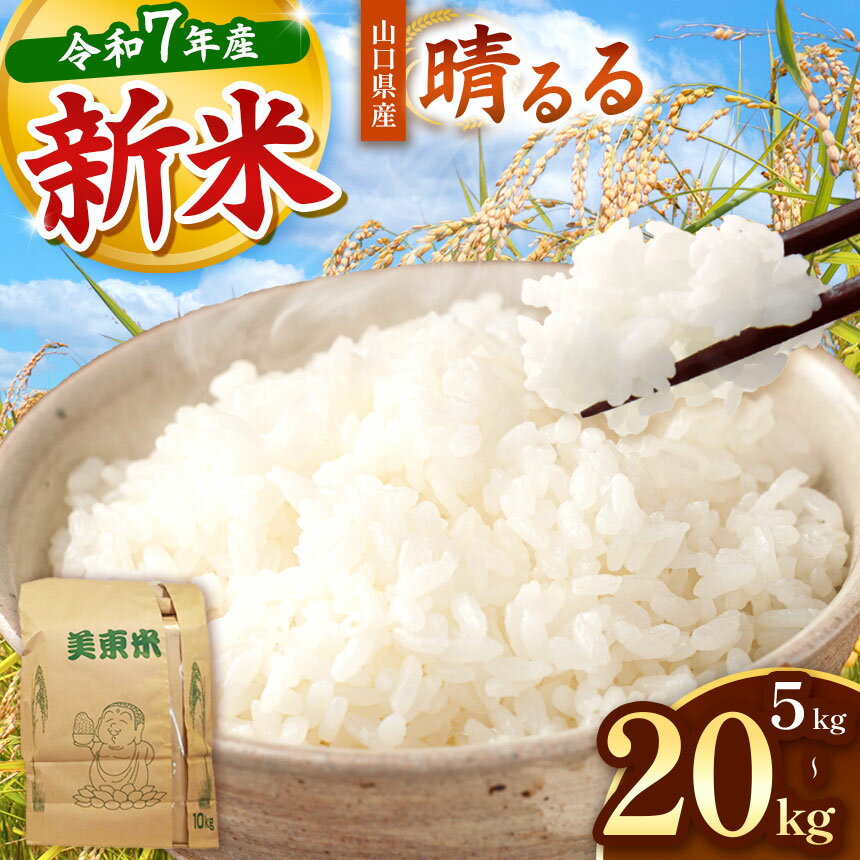 【ふるさと納税】 令和7年度産 新米 晴るる ( 白米 5kg ~ 20kg ) 先行予約 ＜ 2025年9月中旬～12月より順次発送予定 ＞ ｜ 米 精米 新米 白米 米 雑穀 お米 コメ 単一米 晴るる はるる 山口 美祢 秋吉台 5kg 10kg 15kg 20kg