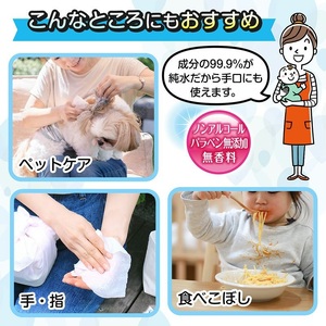 ノンアルコール ウエットシート 水99.9% アラクリーネ 65枚入り×8P×6復路 ( 合計 3120枚)