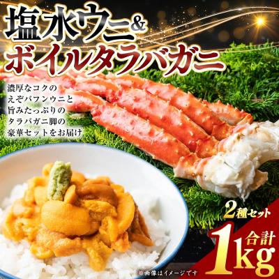 ふるさと納税 釧路市 塩水ウニ100g×2とボイルタラバカニ脚800g F4F-0701